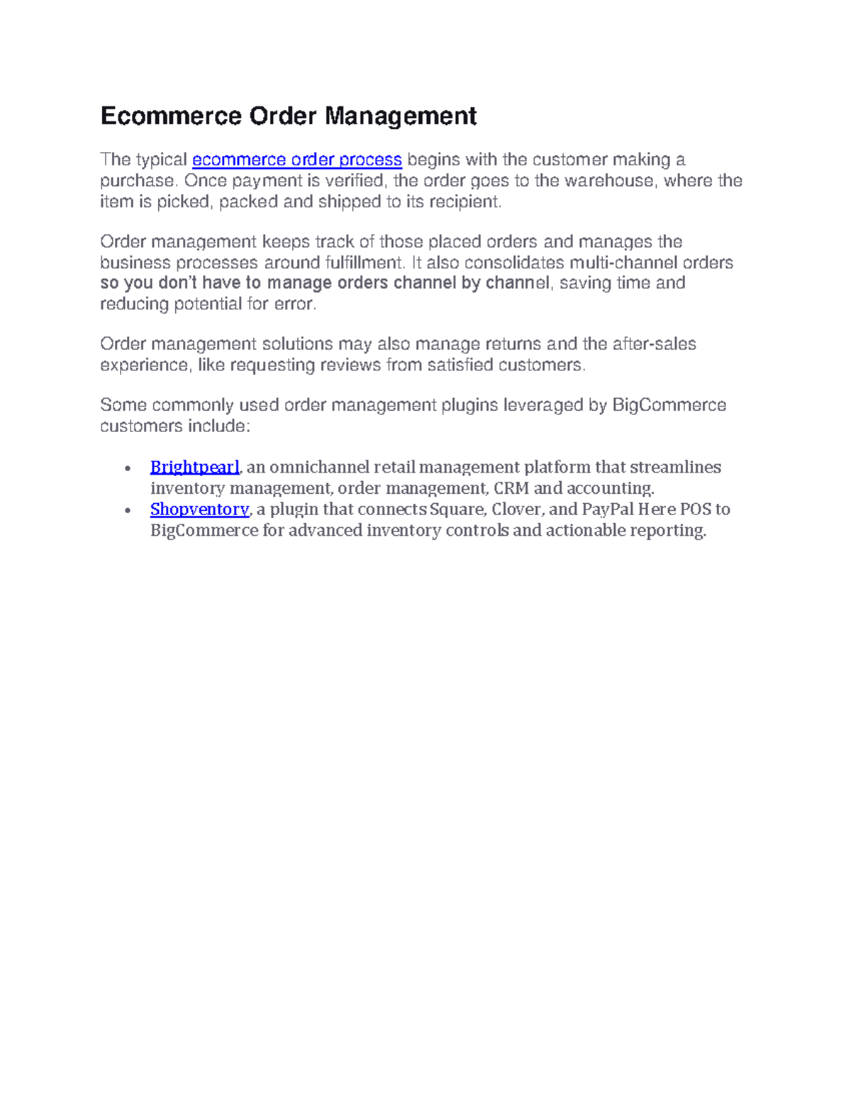 Ecommerce Order Management - Once payment is verified, the order goes ...