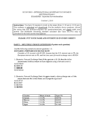 Chapter 4 practice - Exchange Rates II: The Asset Approach in the Short ...
