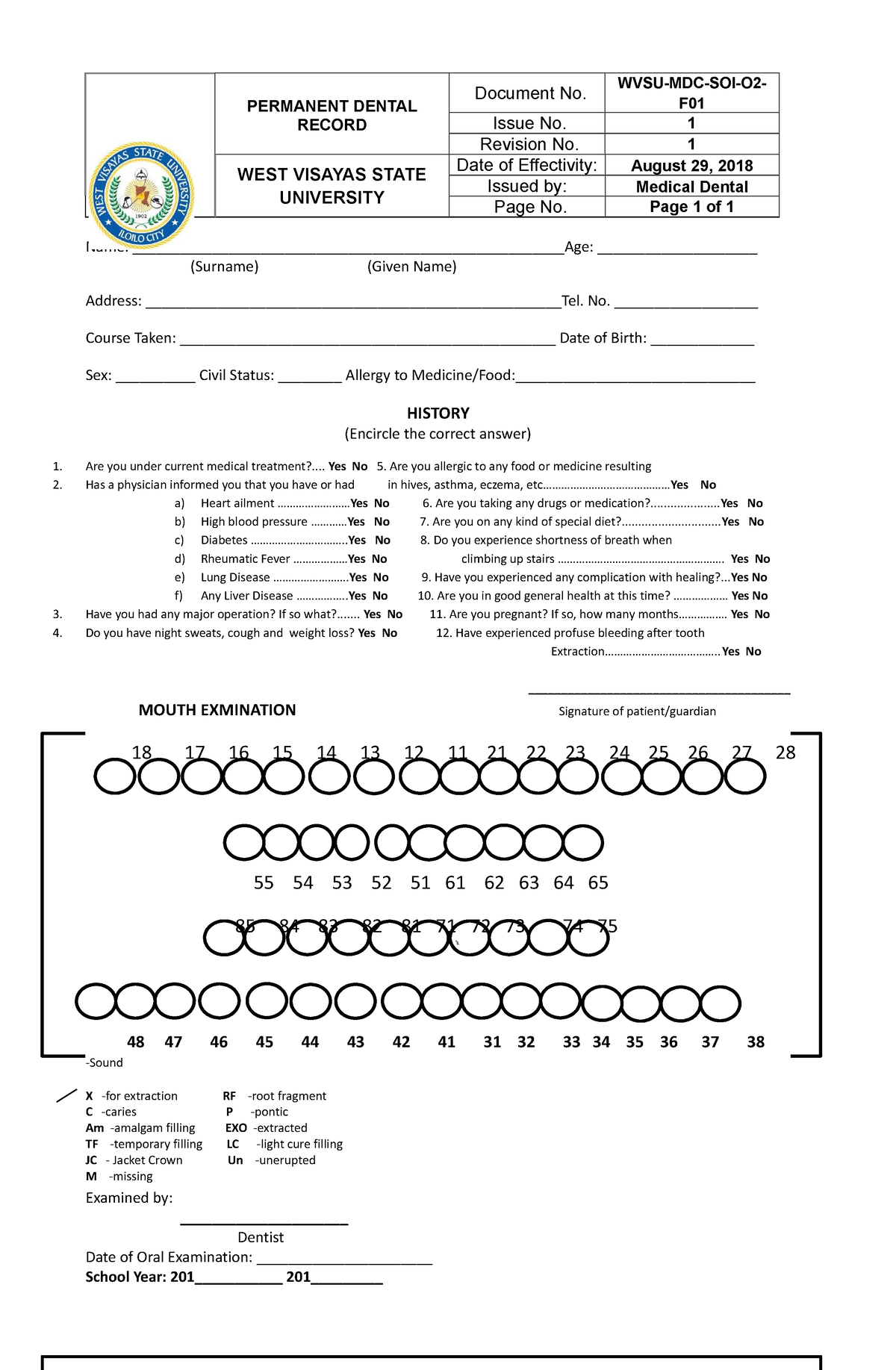 Dental Health Record SOI Bachelor Of Science In Nursing Studocu   Thumb 1200 1835 