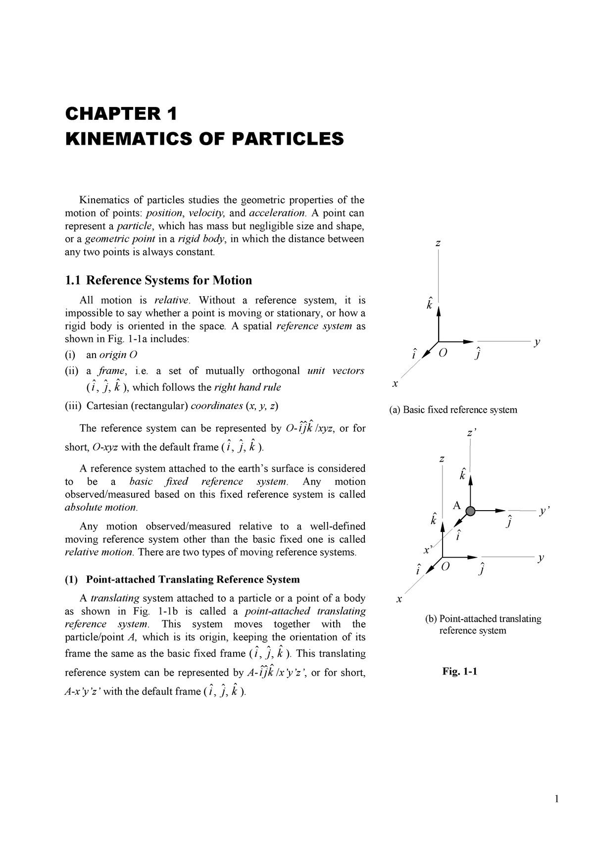 Dynamics Book Pages 1-50 - CHAPTER 1 KINEMATICS OF PARTICLES Kinematics ...