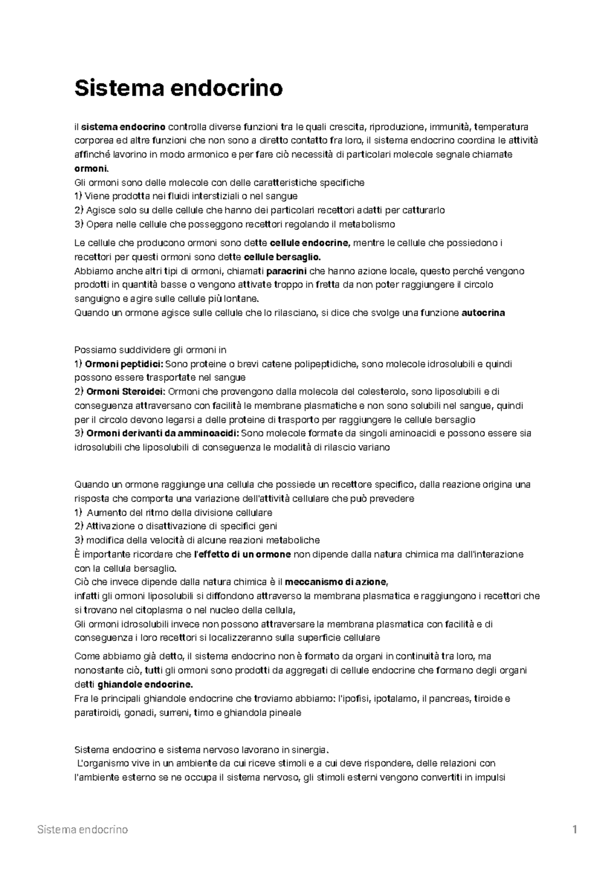 Sistema endocrino - Gli ormoni sono delle molecole con delle ...