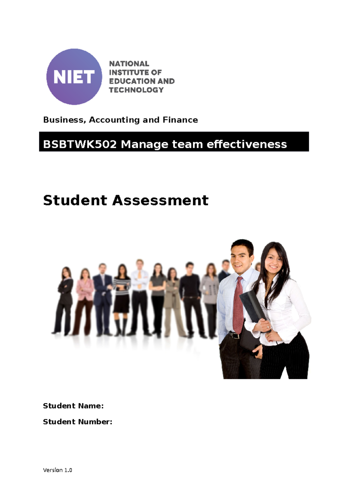 (Assessment Guide) Bsbtwk 502 Student Assessment - Business, Accounting ...