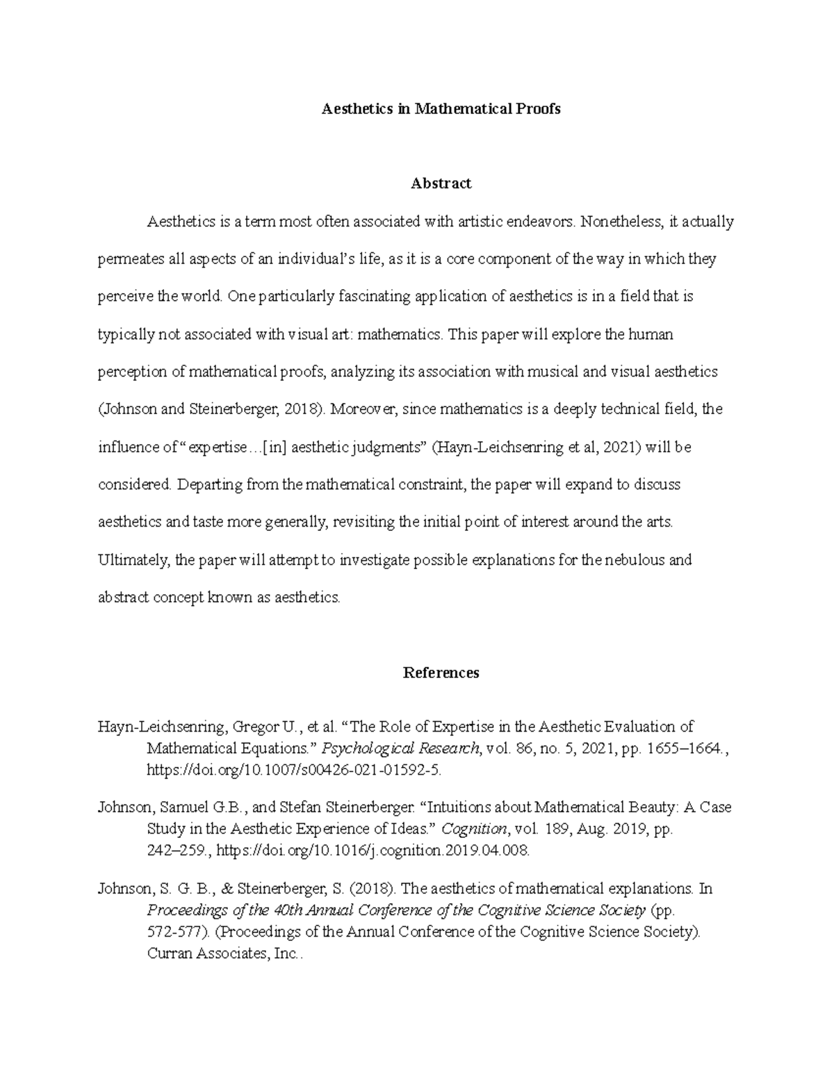 Abstract references example 2 - Aesthetics in Mathematical Proofs ...