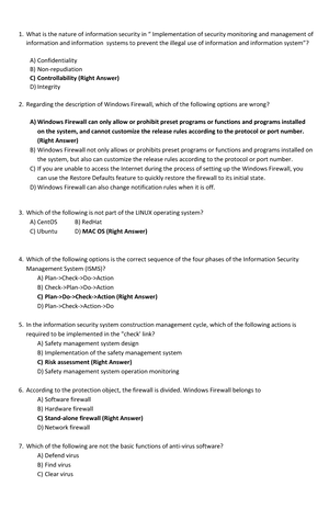 Cyber Security Midterm MCQ Questions - Security Midterm 2021 1 - What ...