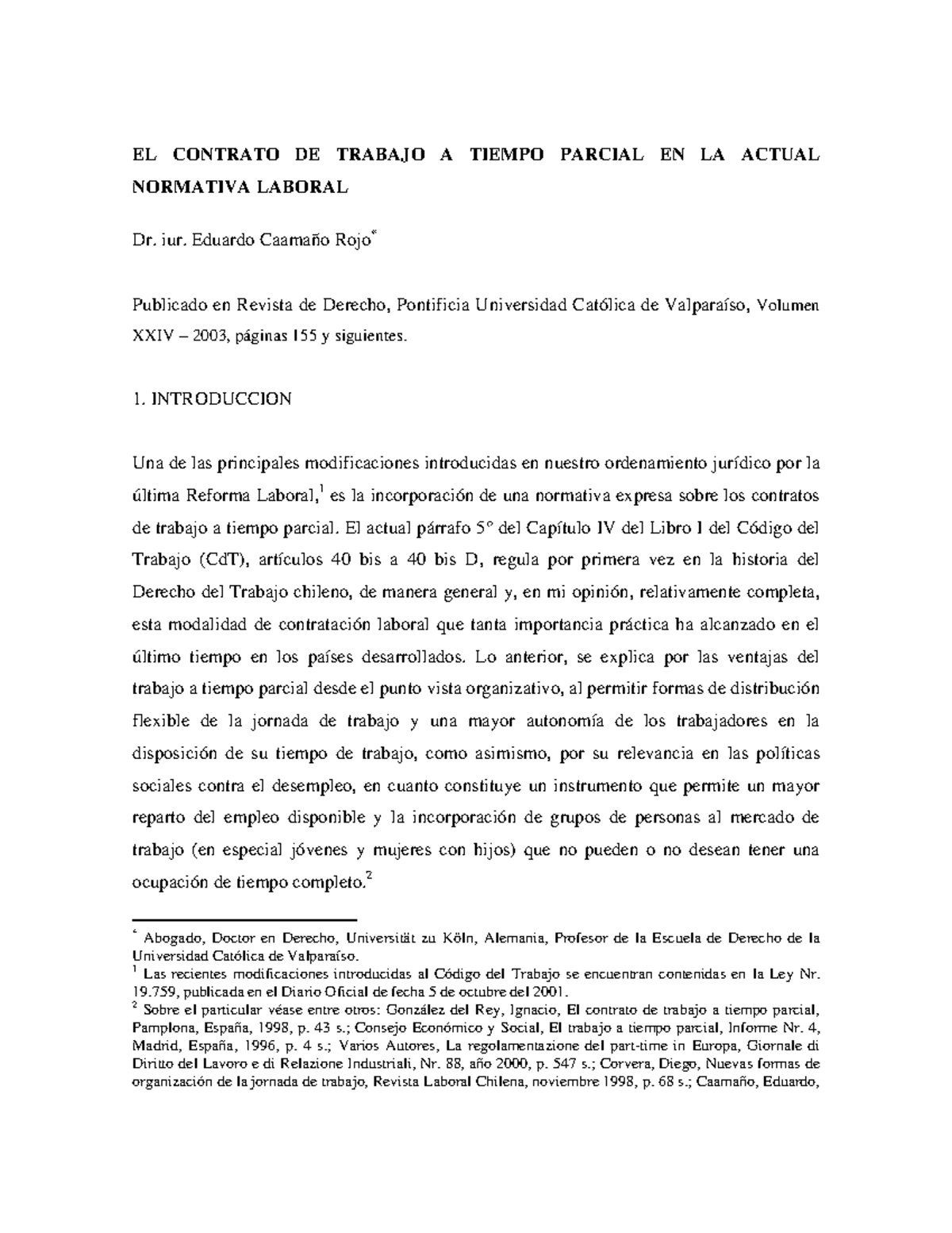 El trabajo a tiempo parcial - EL CONTRATO DE TRABAJO A TIEMPO PARCIAL ...
