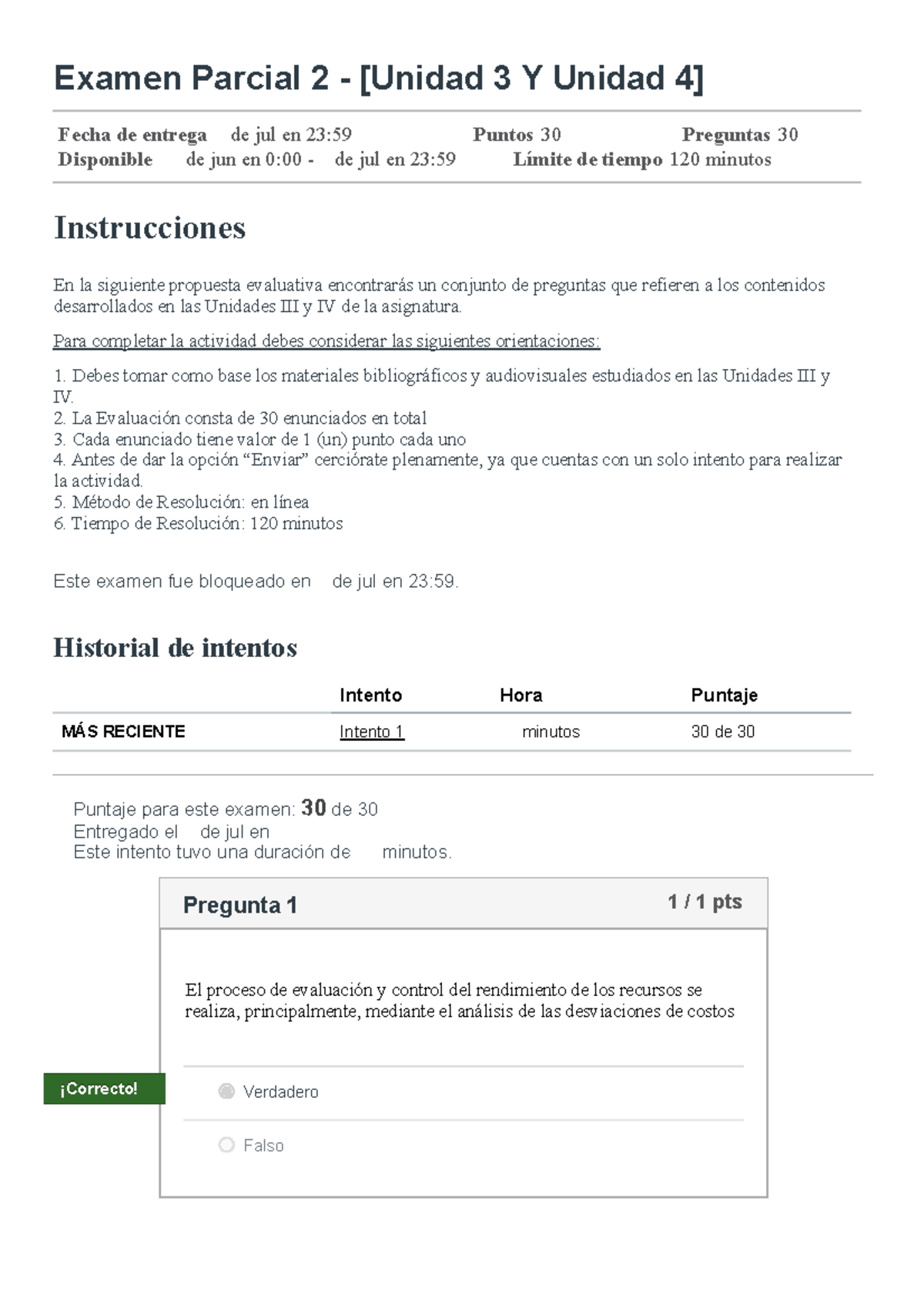 Examen Parcial 2 - [Unidad 3 Y Unidad 4] Administración de Costos II ...