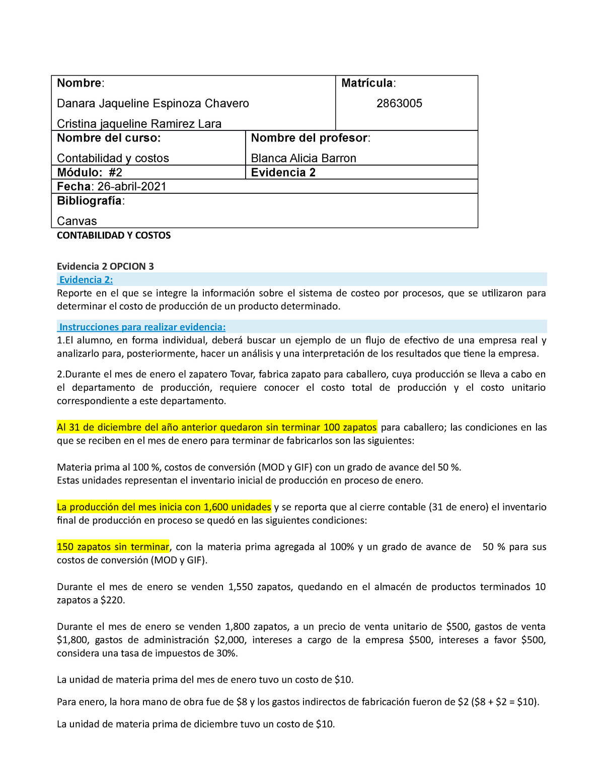 Evidencia 2 Opcion 3 Contabilidad Y Costos Contabilidad Y Costos Evidencia 2 Opcion 3 9658