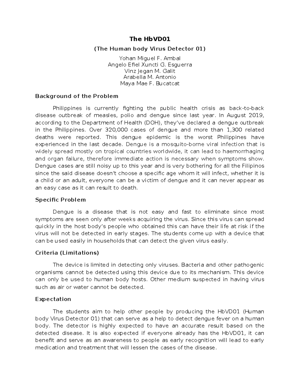 The Hb VD 01 - Research - The HbVD (The Human body Virus Detector 01 ...