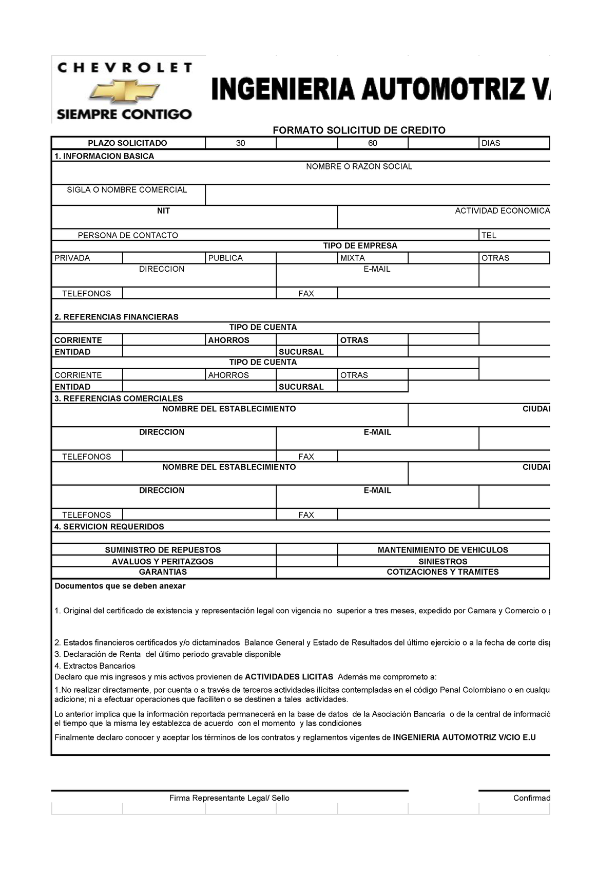 Formato De Solicitud De Credito Automotriz - Image To U