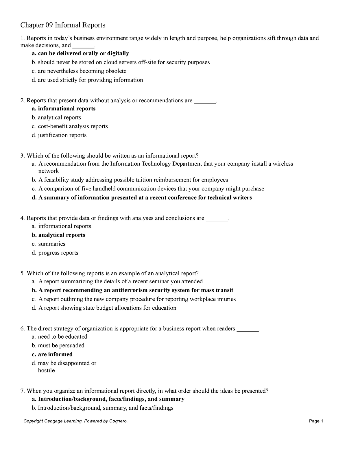 Chapter 09 Informal Reports 2 - Chapter 09 Informal Reports Reports in ...