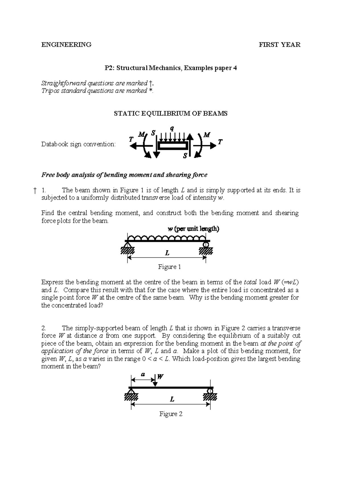 1P2 4 examples 4 - notes - ENGINEERING FIRST YEAR P2: Structural ...