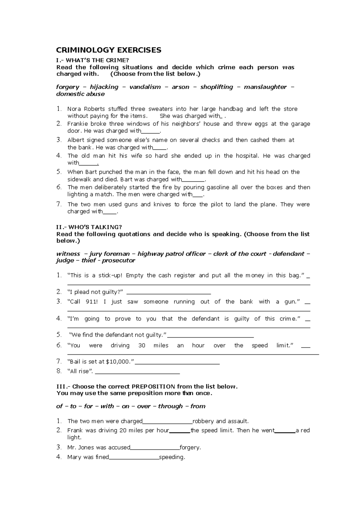 exercises- c20f8a2a37f3b65e7964dfdac 465291 c - CRIMINOLOGY EXERCISES ...