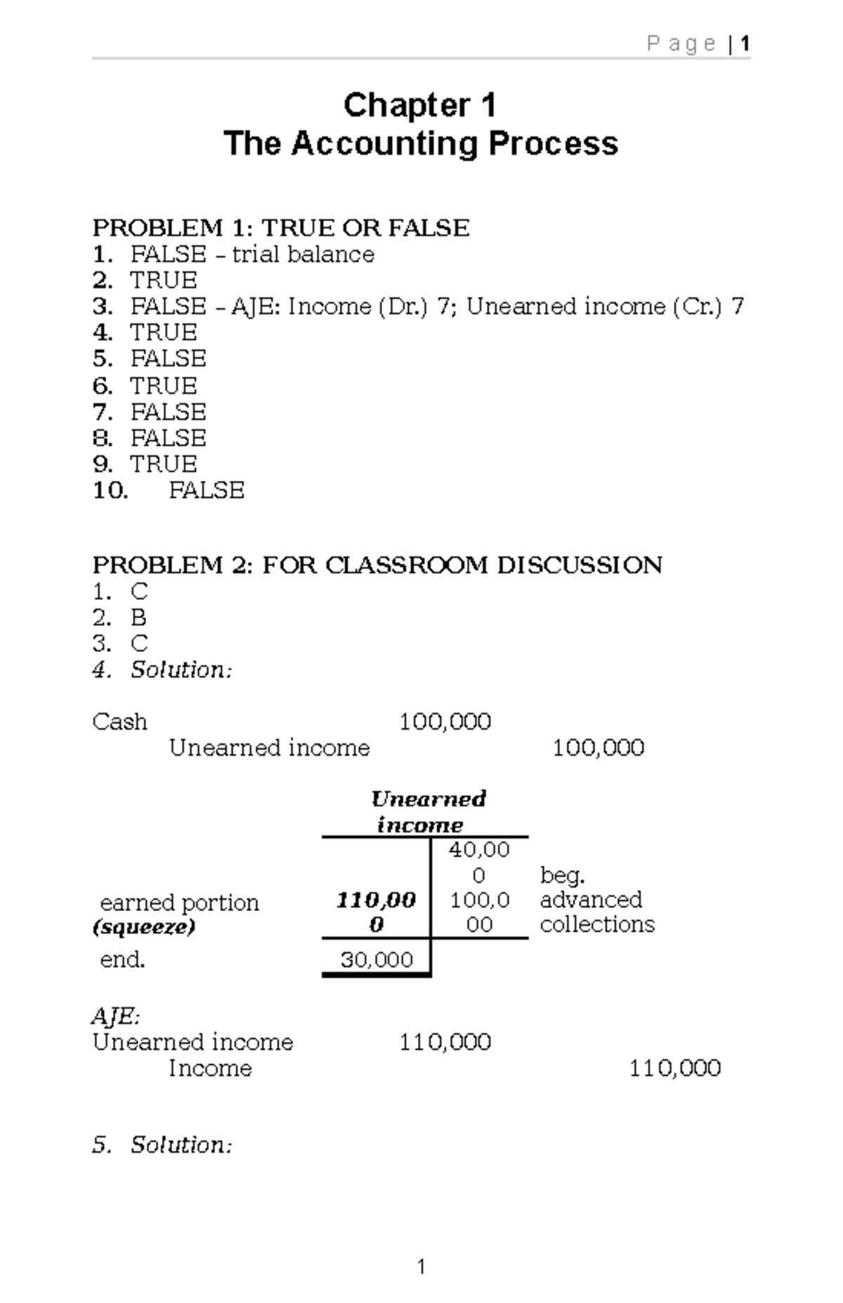 SOL. MAN. Chapter 1 THE Accounting Process IA PART 1A - Chapter 1 The ...