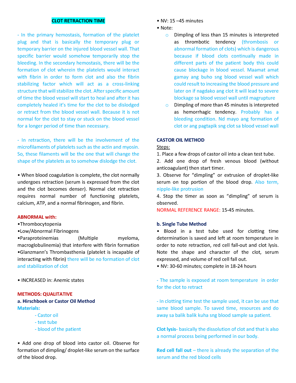 What Is Clot Retraction In Haematology