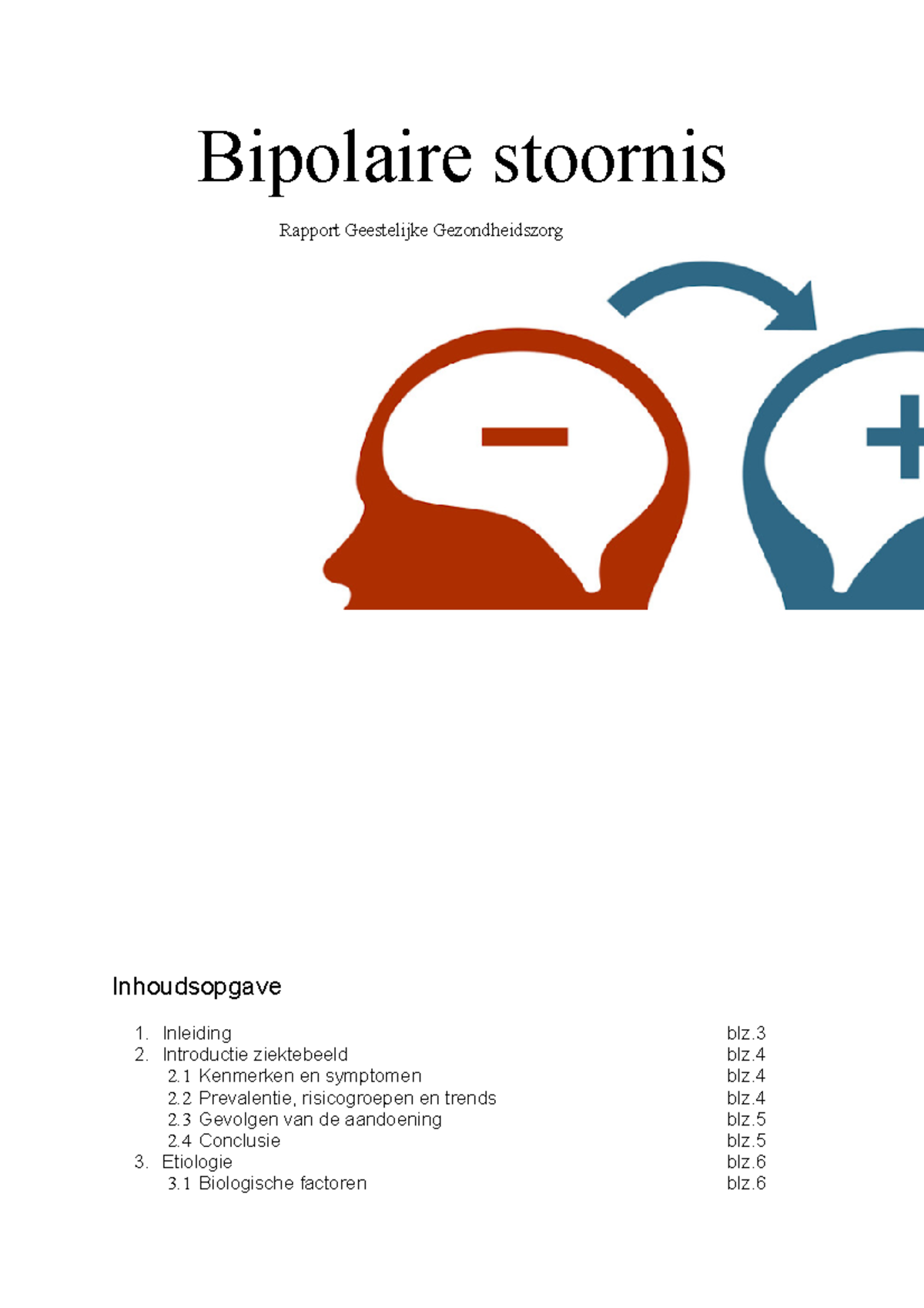 Bipolaire Stoornis - Bipolaire Stoornis Rapport Geestelijke ...