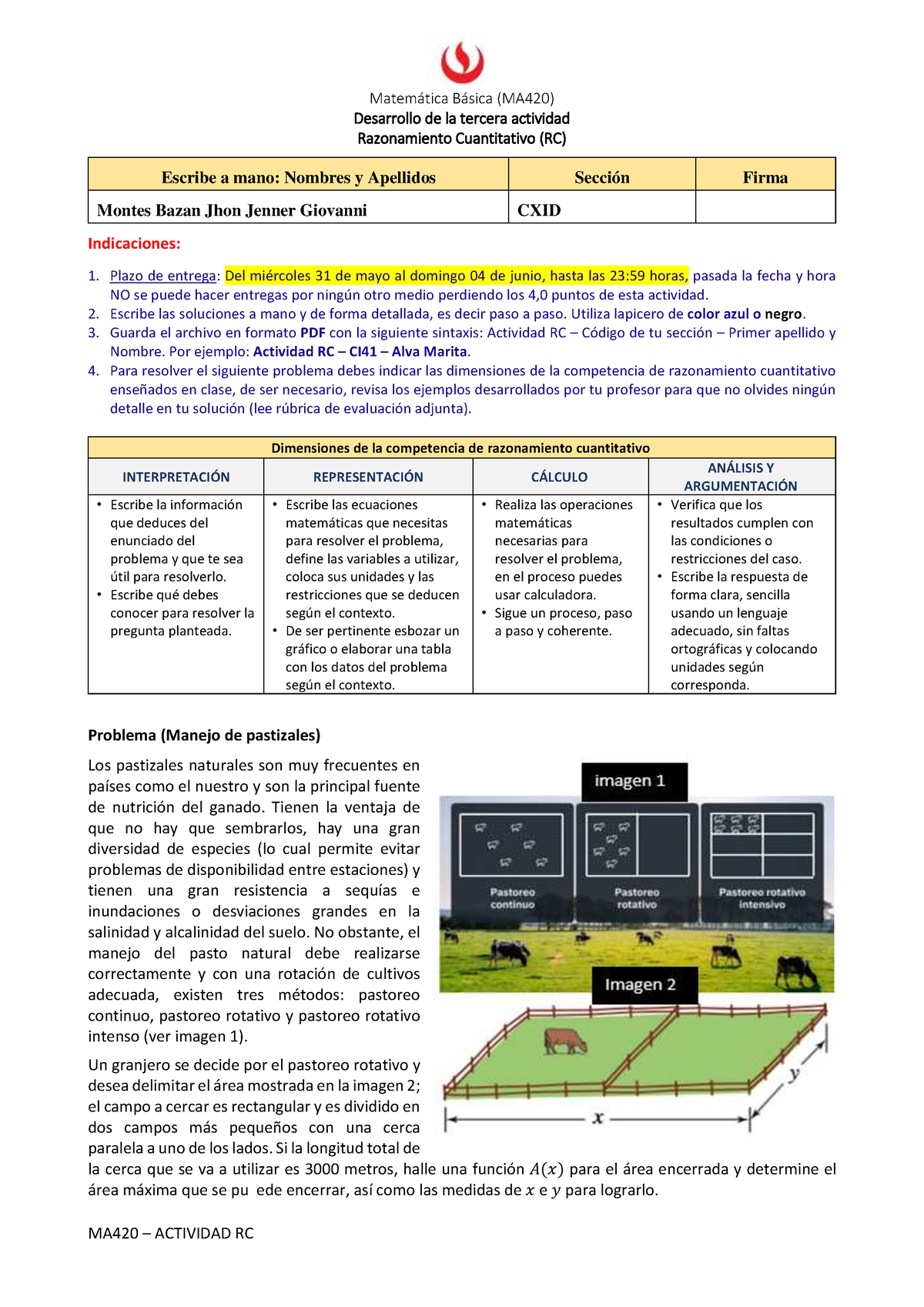 CX1D Montes Bazan Jhon Jenner - Matem·tica B·sica (MA420) Desarrollo De ...