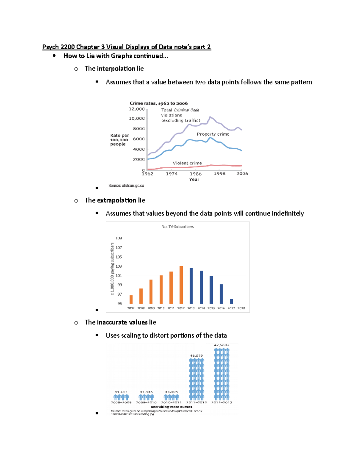 Psych 2200 Chapter 3 Visual Displays of Data note’s part 2 - .. o The ...
