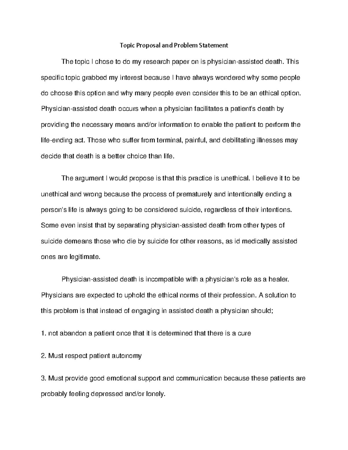 Topic Proposal and Problem Statement - This specific topic grabbed my ...