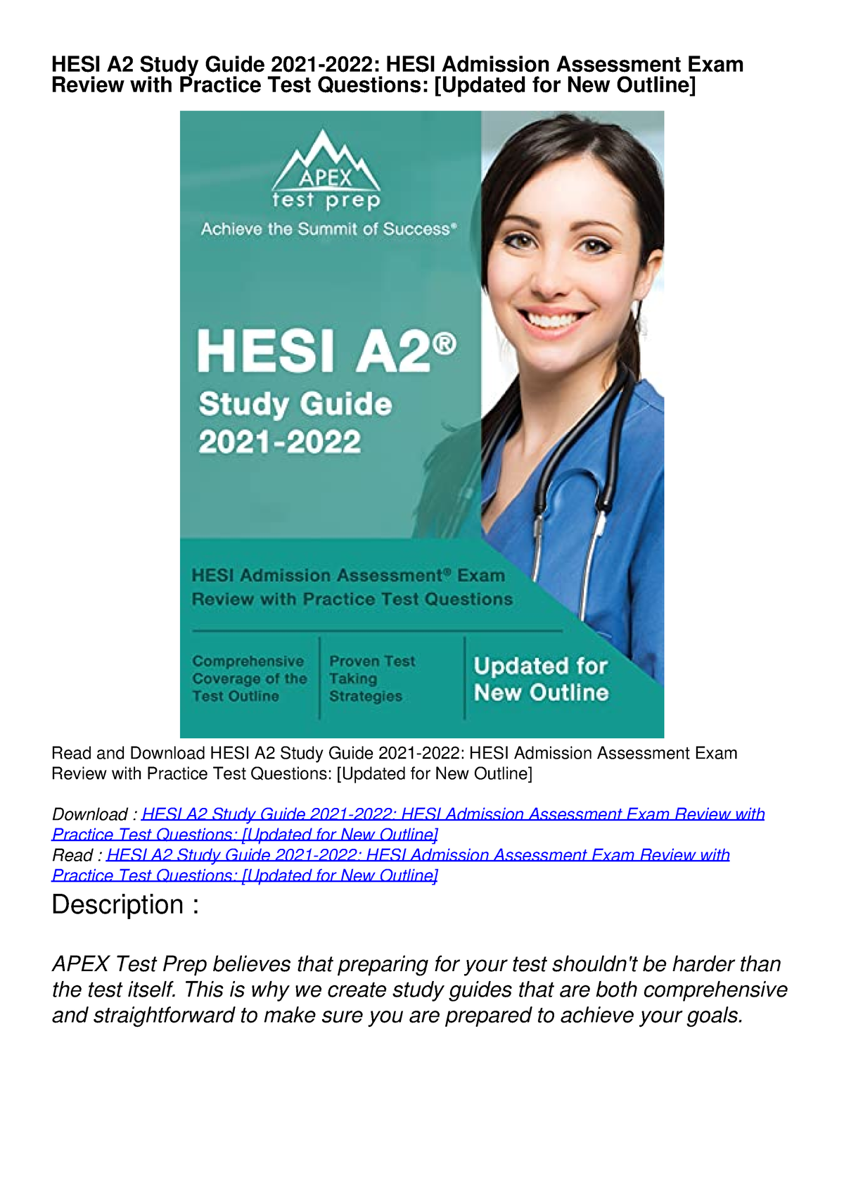 [PDF] DOWNLOAD HESI A2 Study Guide 20212022 HESI Admission Assessment