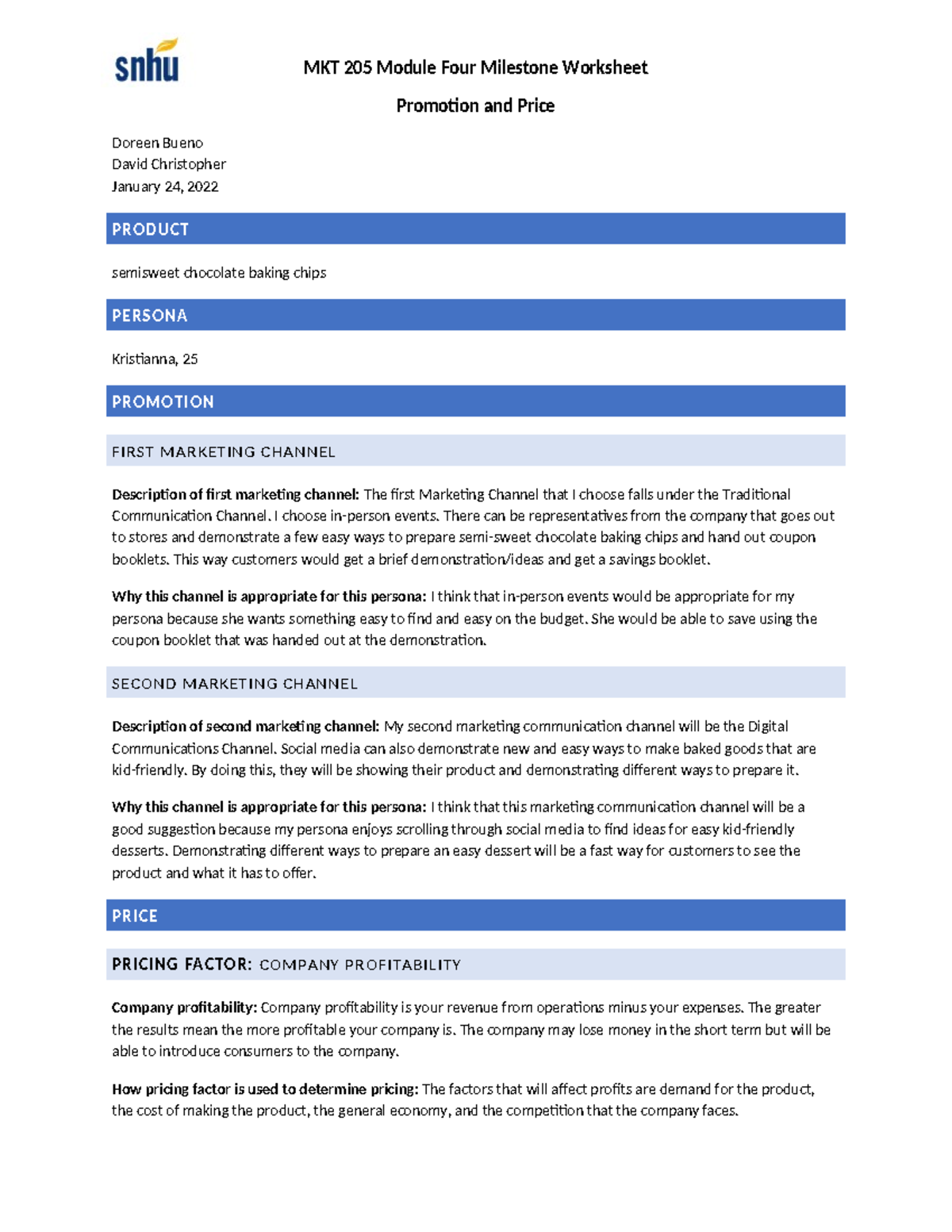 4-2 Milestone- Promotion And Price - MKT 205 Module Four Milestone ...