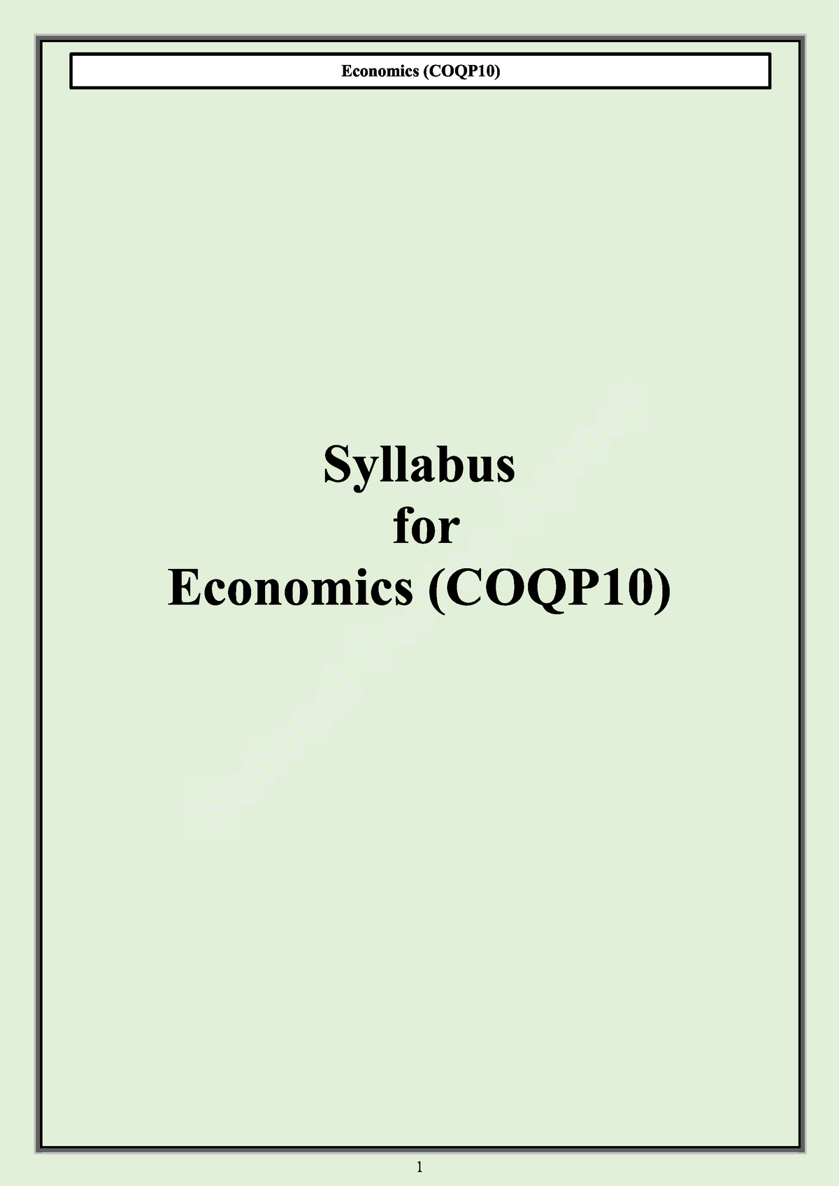 CUET Economics Syllabus - B.A. Economics (Hons.) - Studocu