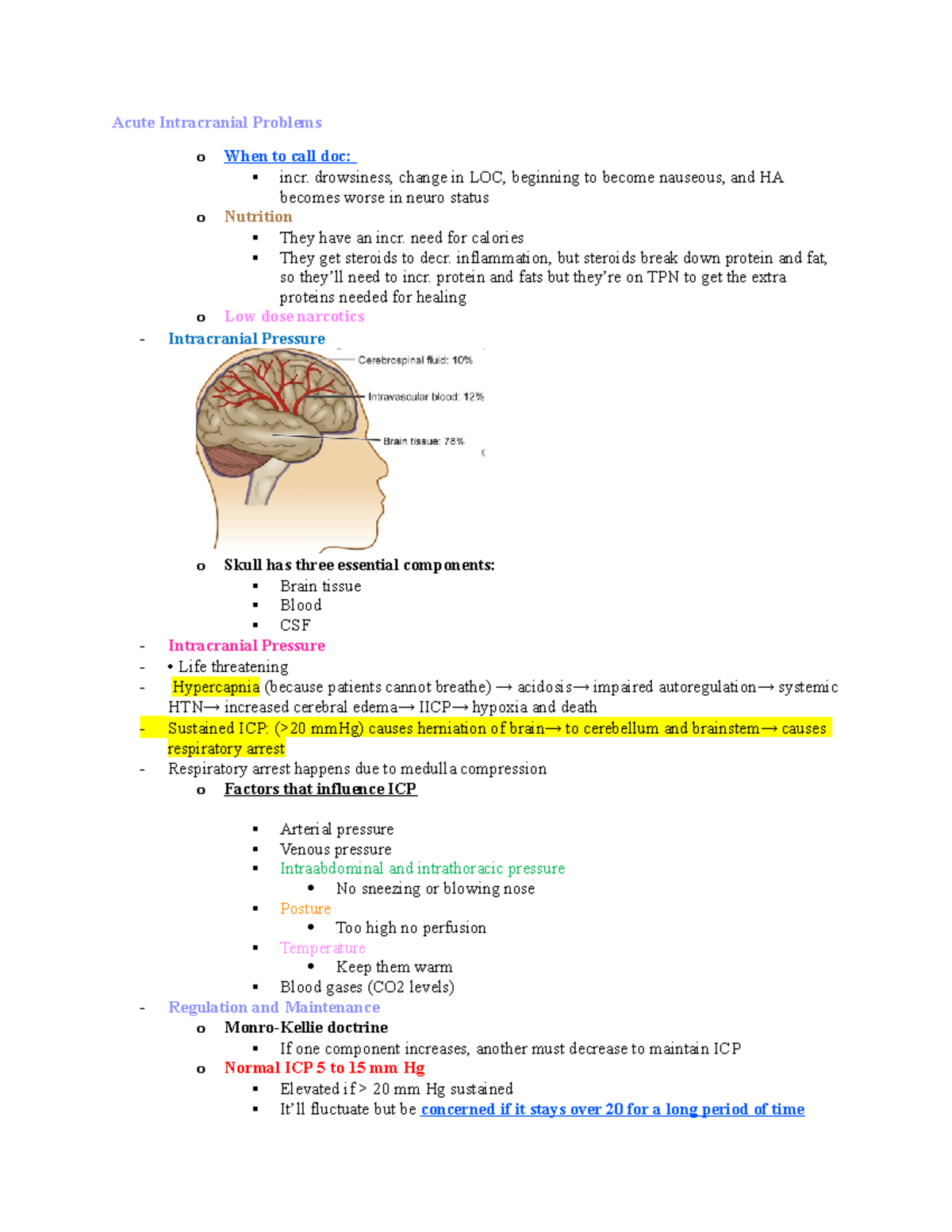 Acute Intracranial Problem 1 - drowsiness, change in LOC, beginning to ...