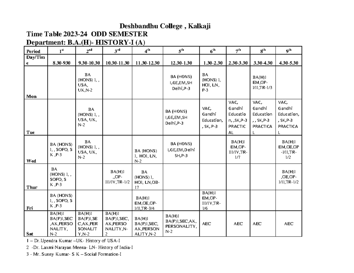 Class routine I want this material I really need it Deshbandhu