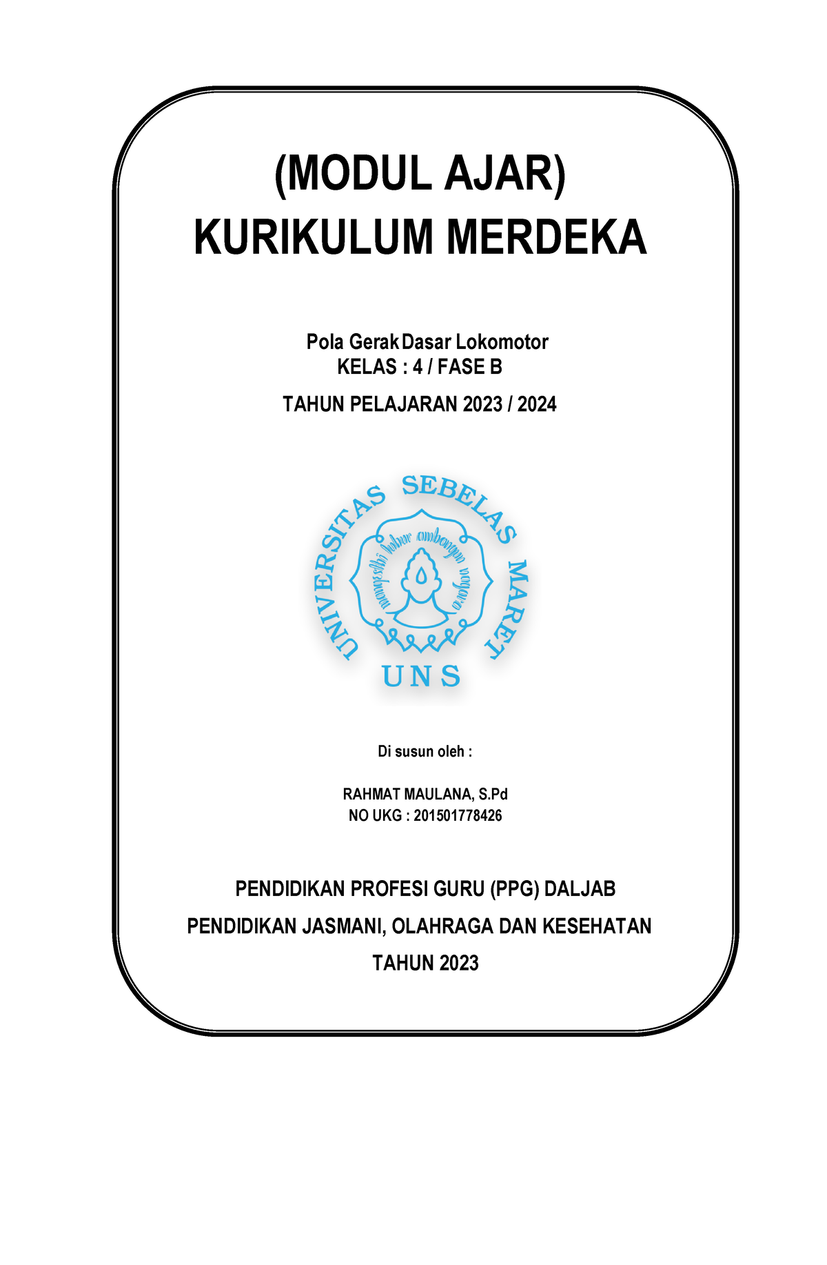 Modul Ajar Gerak Lokomotor Kls 4 Rahmat Maulana - (MODUL AJAR ...