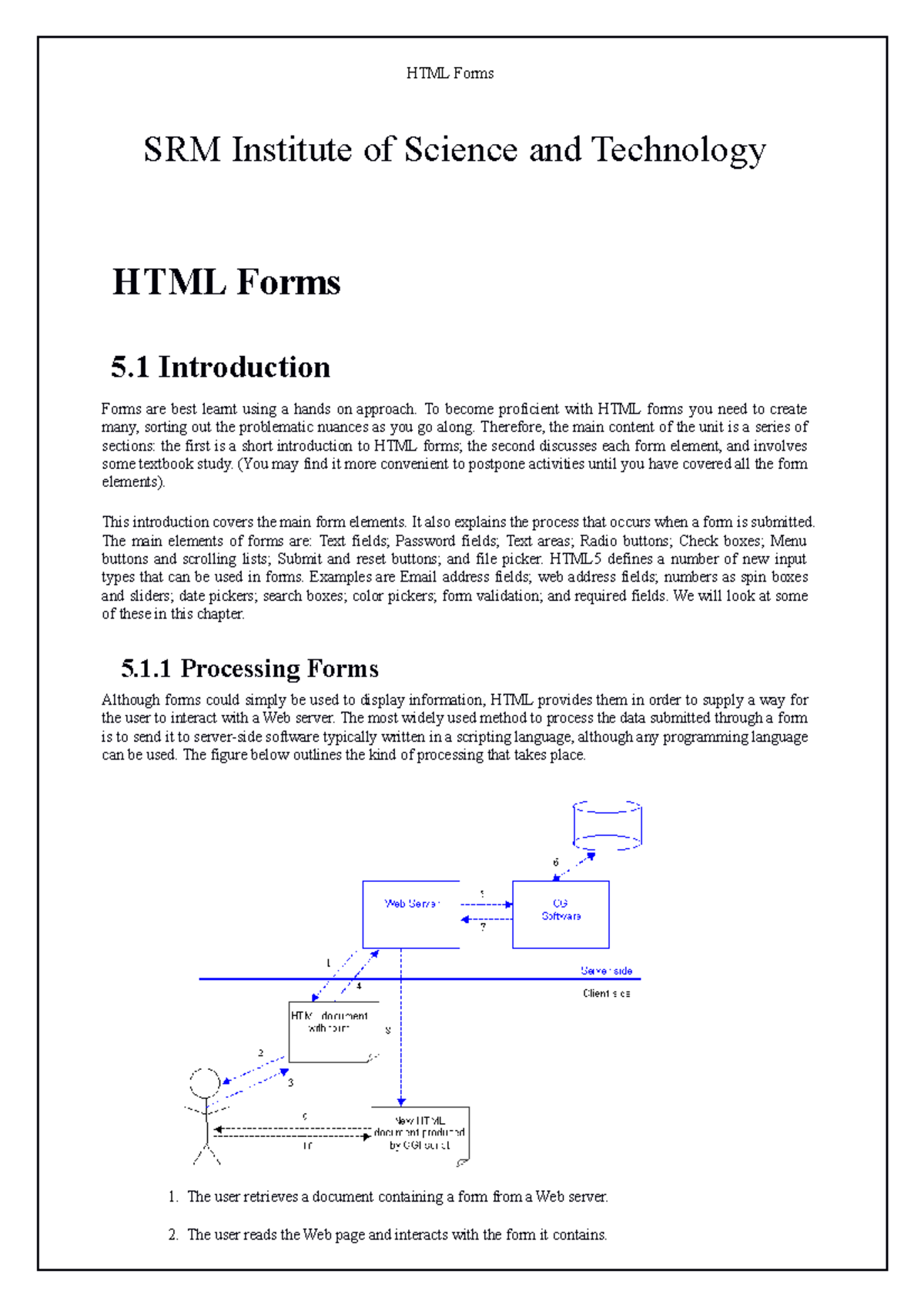 Html Chap-5 - Lecture notes 5 - SRM Institute of Science and Technology ...