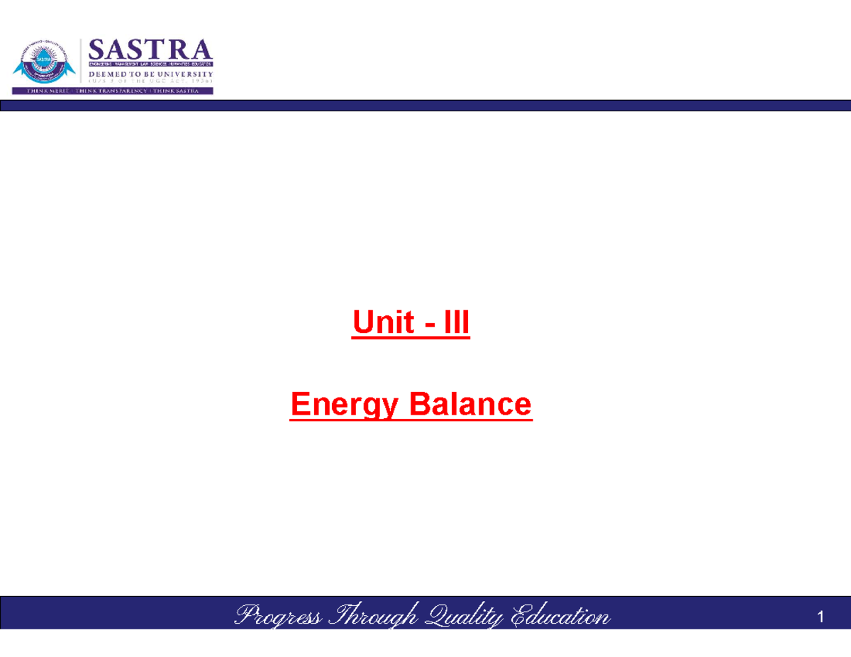CHE101 lect 38, 39, 40 process calculations notes Energy Balance