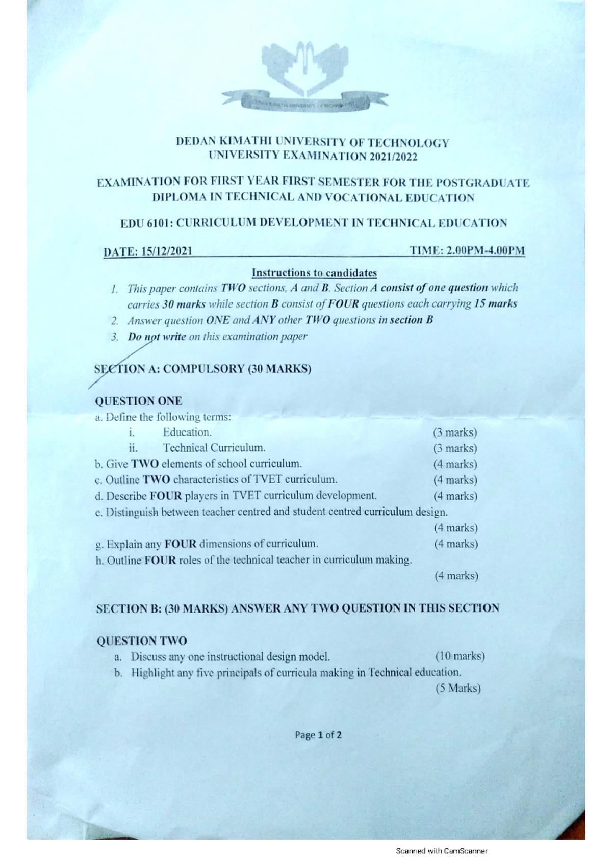 past-papers-semester-1-building-technology-1-studocu
