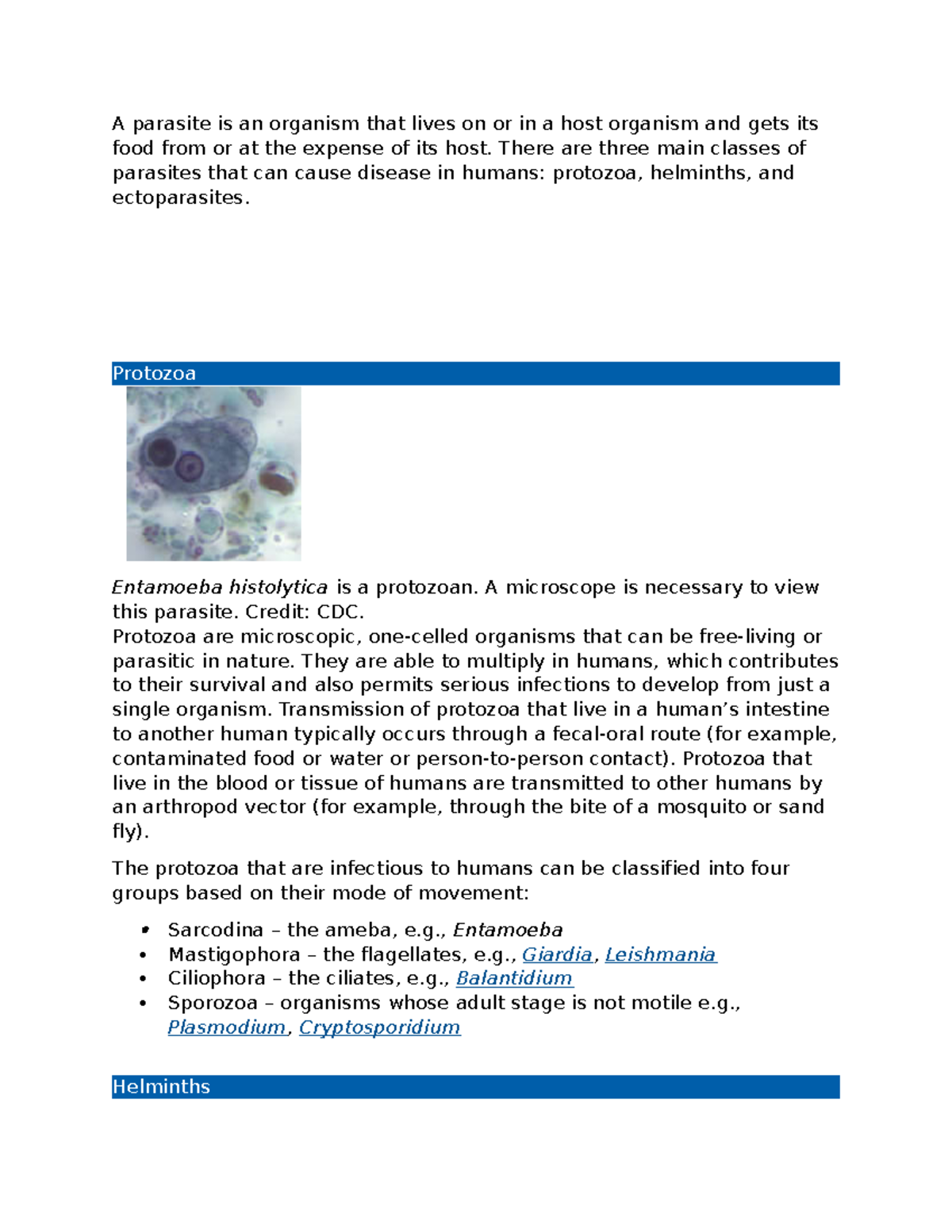 Parasitology - ..... - A parasite is an organism that lives on or in a ...