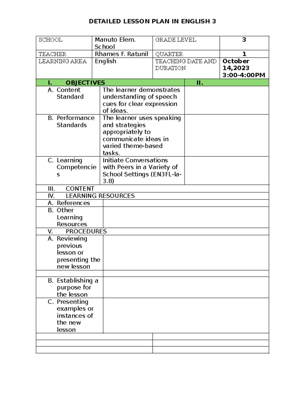 750768865 Matatag Curriculum Lesson Plan Template 4 - DETAILED LESSON ...