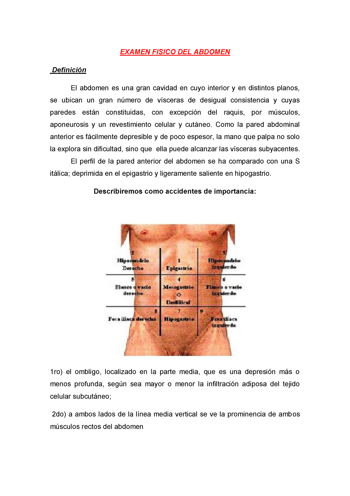 Examen Fisico Del Abdomen Examen Fisico Del Abdomen Definici N El Abdomen Es Una Gran Cavidad