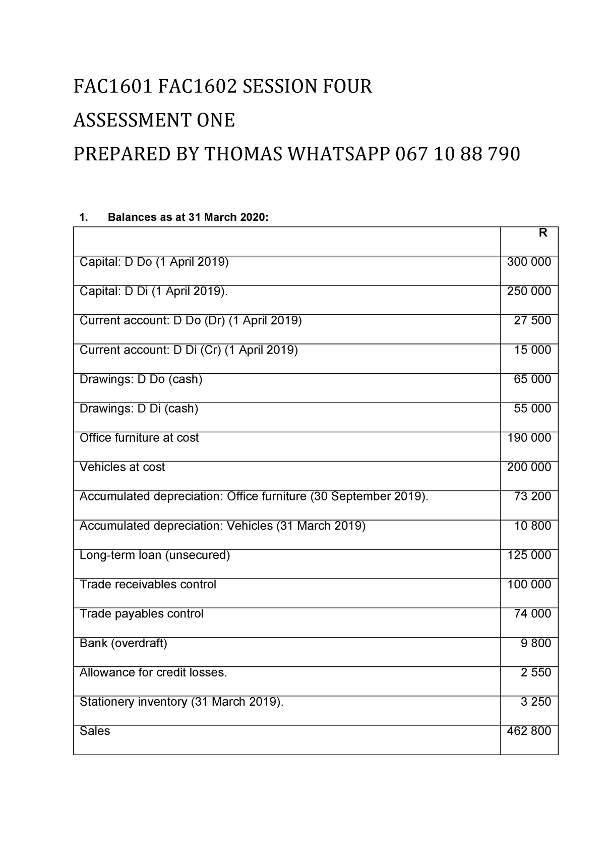 FAC1601 FAC1601 Assessment ONE Session FOUR - FAC1601 FAC1602 SESSION ...