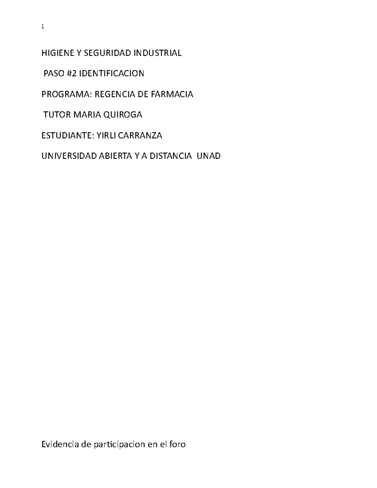 Higiene Y Seguridad Industrial Identificacion Higiene Y Seguridad