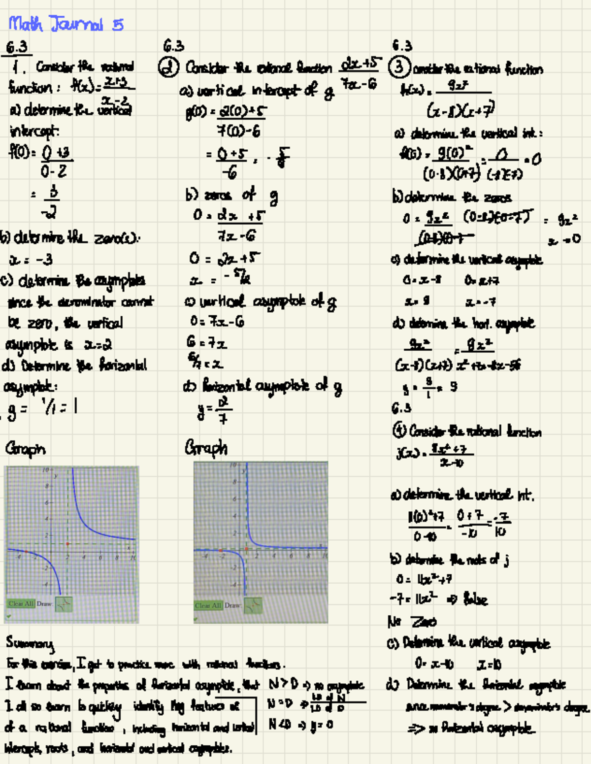 Math Journal 5 - Summarize and Analyze Unit Problems - Math Journal 5 6 ...