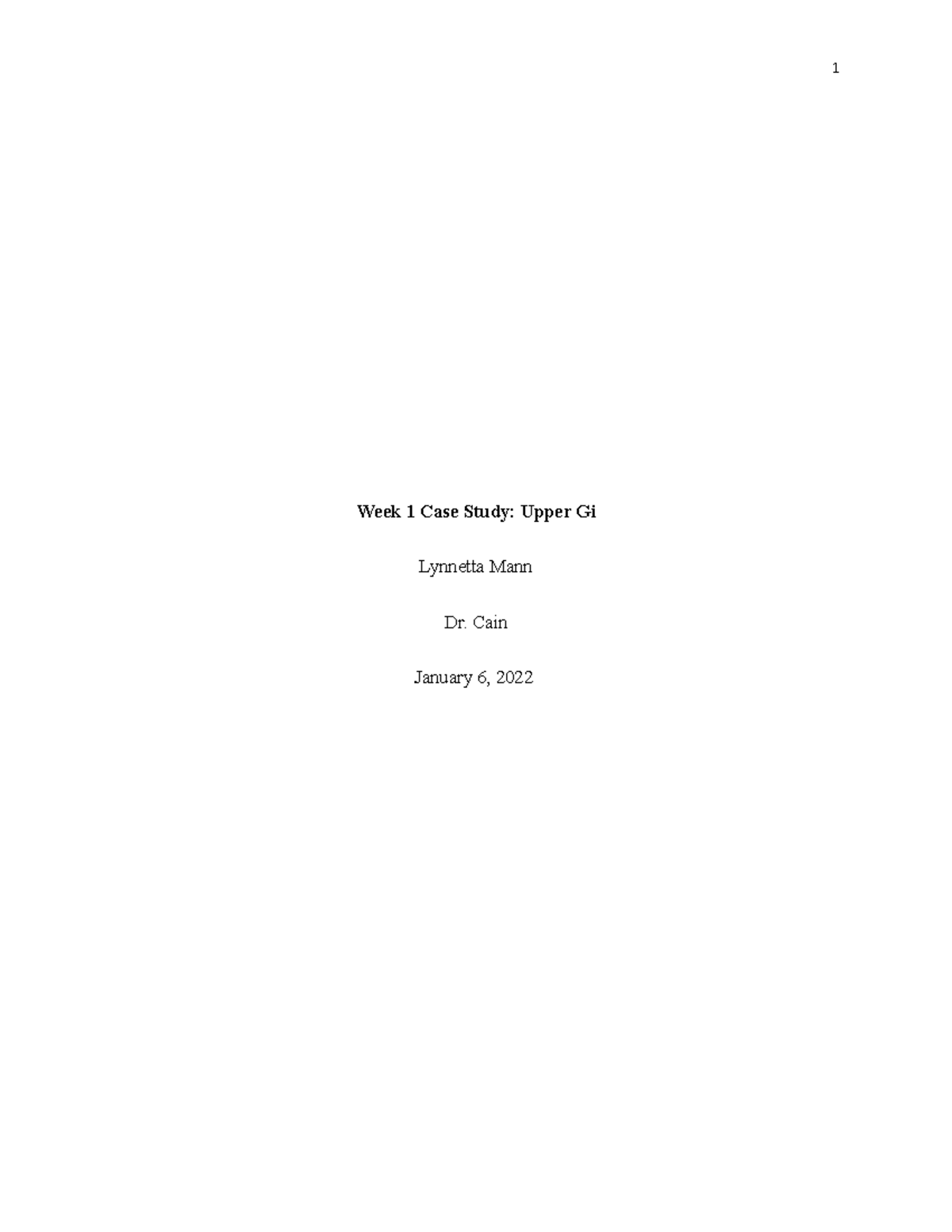 Case study week 7 Carbon monoxide - Week 1 Case Study: Upper Gi ...