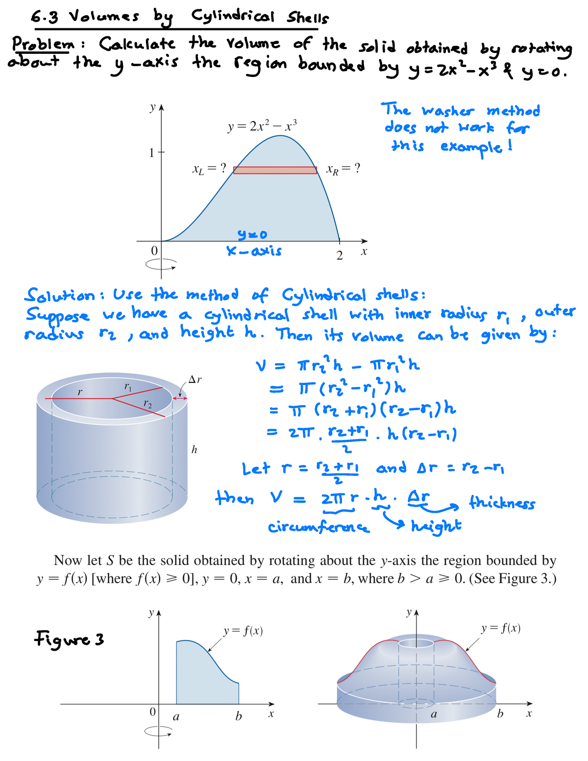 Notes 6.3 S - 6 Volumes By Cylindrical Shells Problem:Calculate The ...