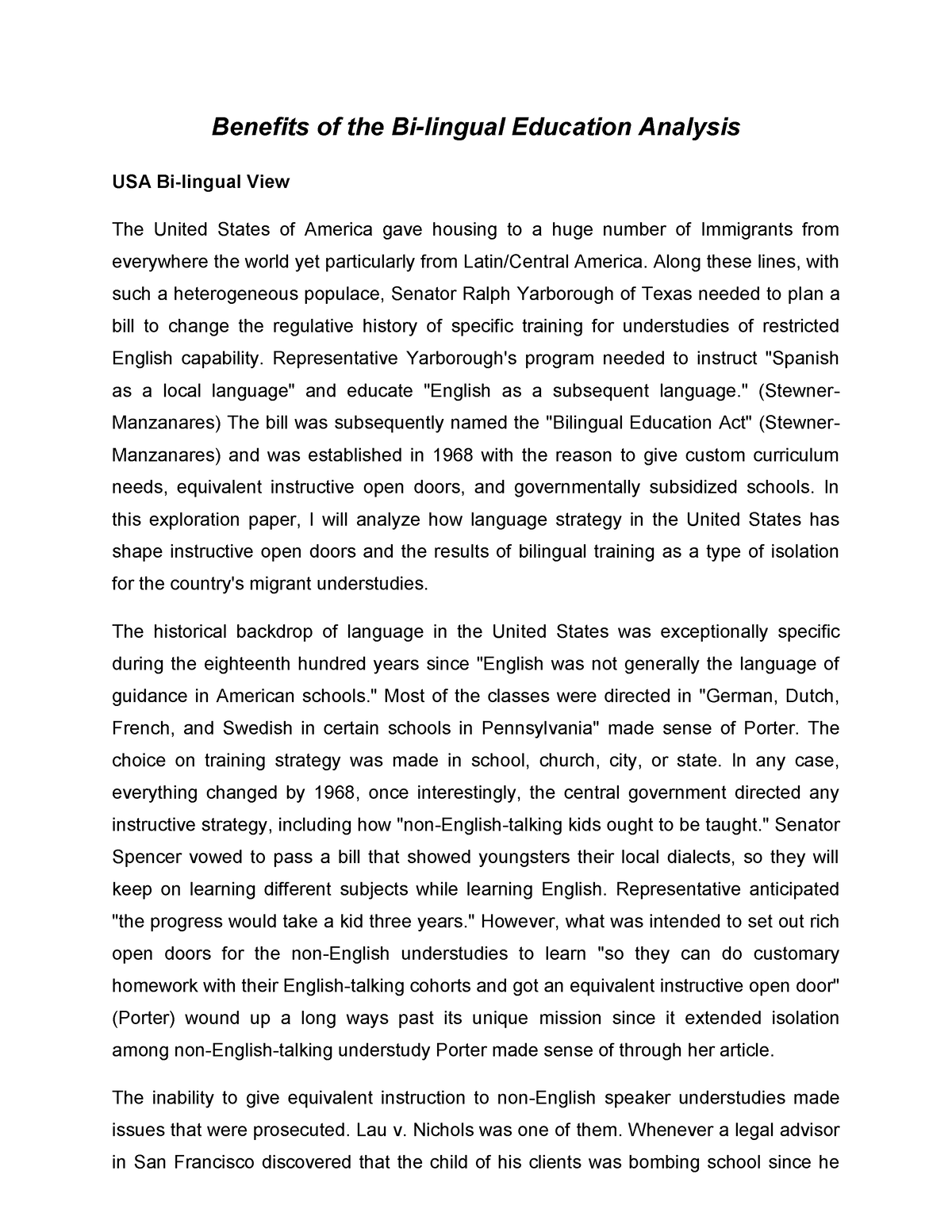 thesis about bilingual education