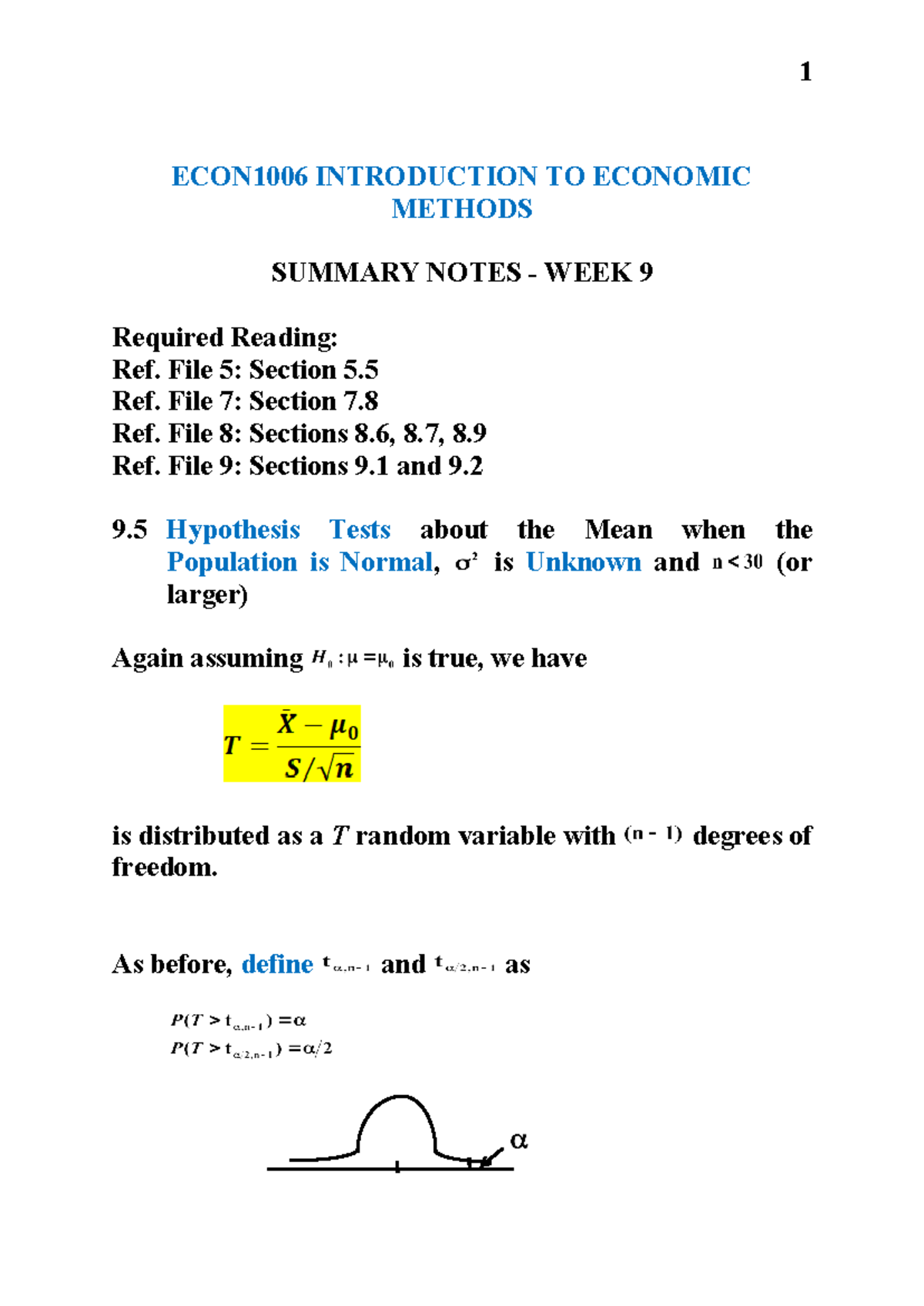 IEM Summary Notes Autumn 2024 Week 9 - ECON1006 INTRODUCTION TO ...