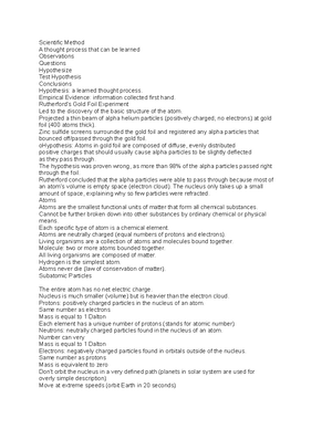EXAM PRACTICE PREP NOTES - Biology 110 Unit One Study Guide and ...