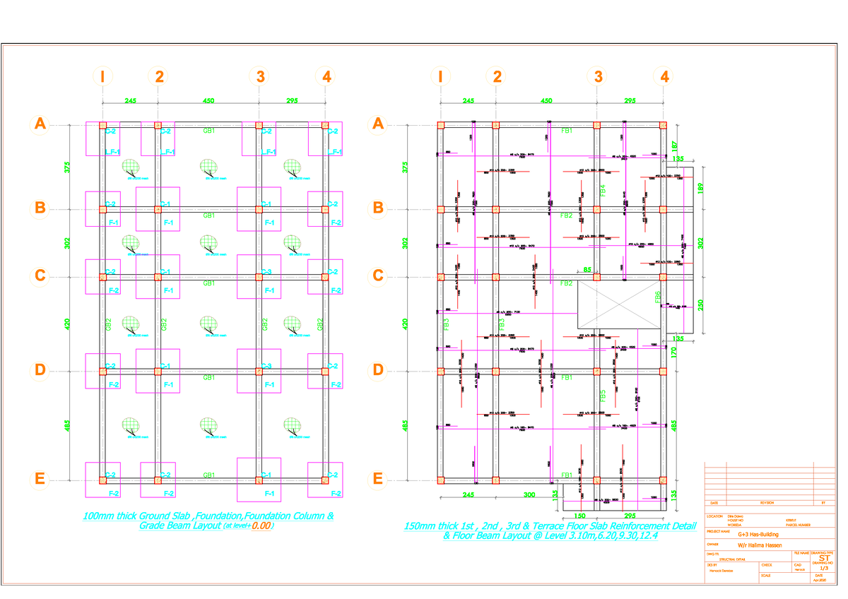 G+3 Halima ST-1l - STRUCTURAL - Reinforced Concrete Structures I - Studocu