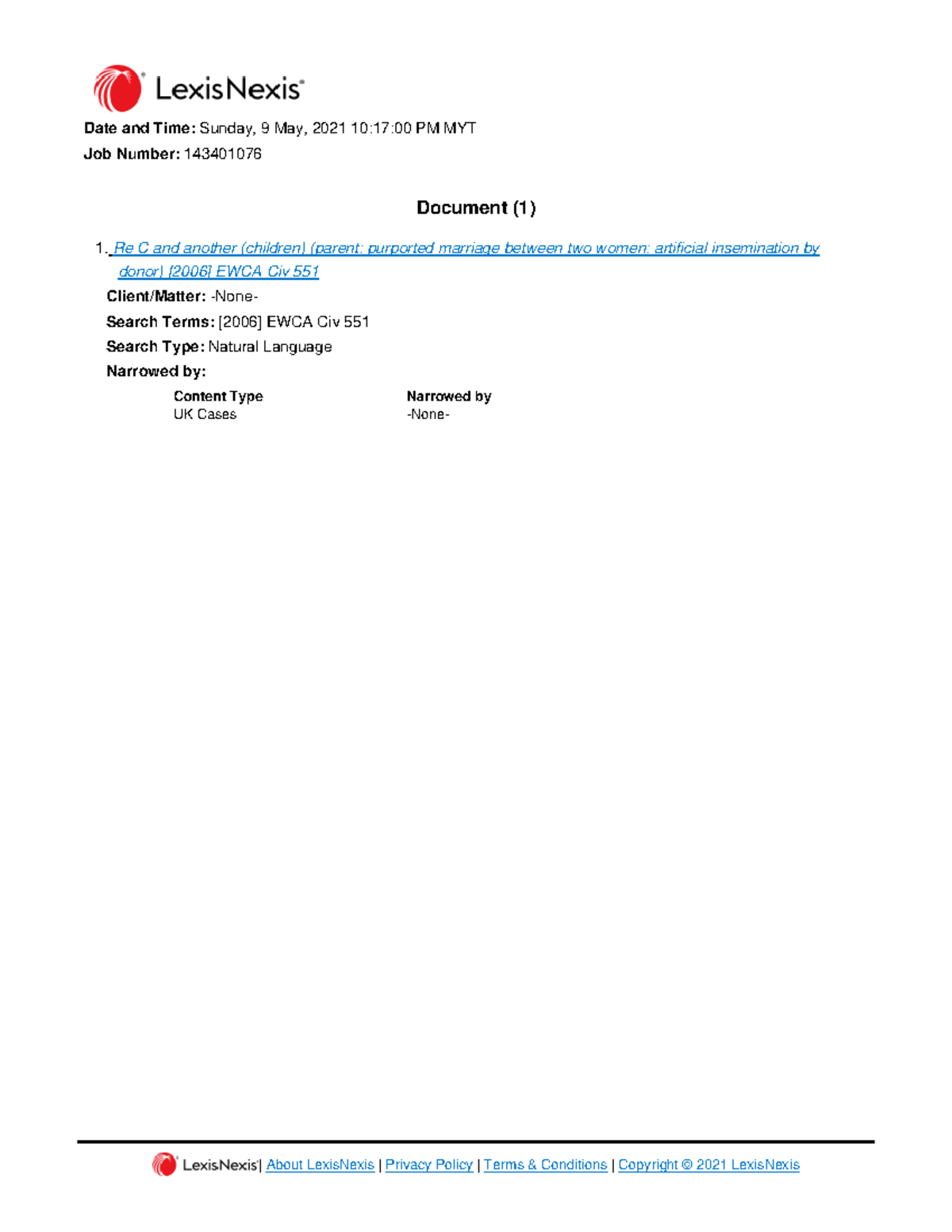 Re C and another (children) (parent purported marriage - That order ...