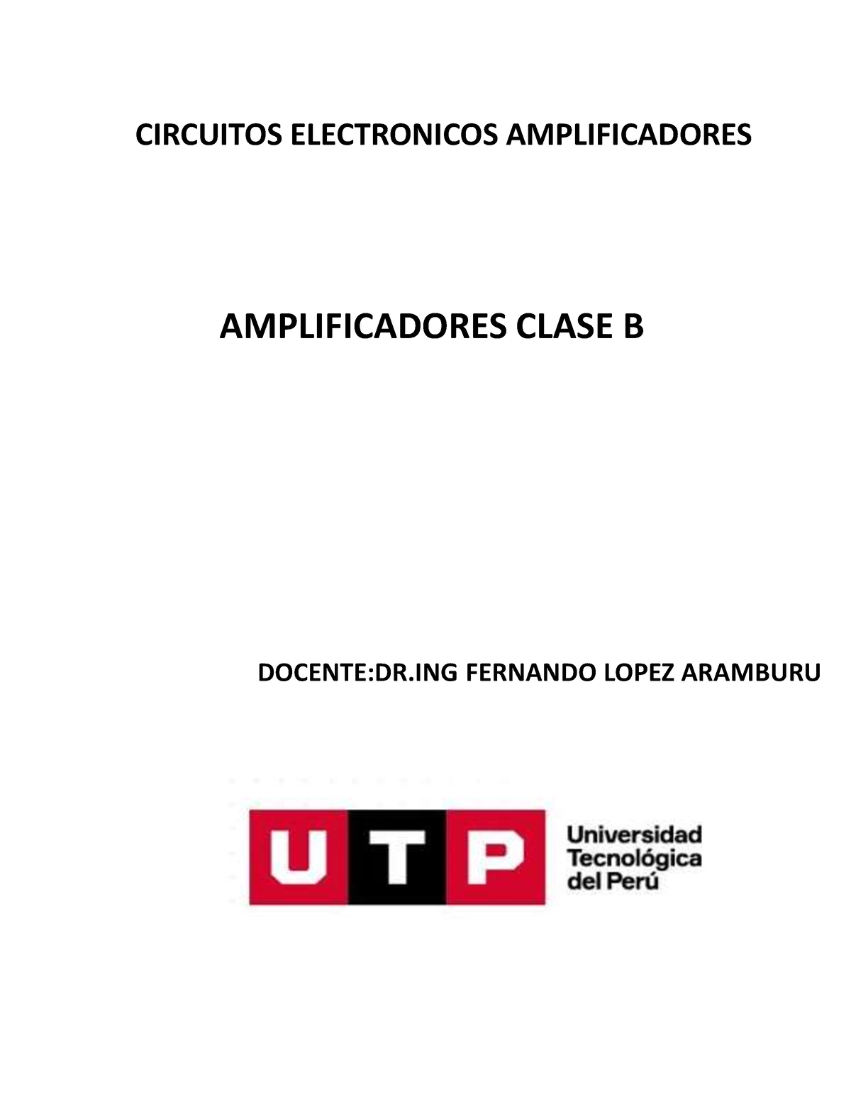 S02.s1 Amplificadores Clase B Y AB - CIRCUITOS ELECTRONICOS ...