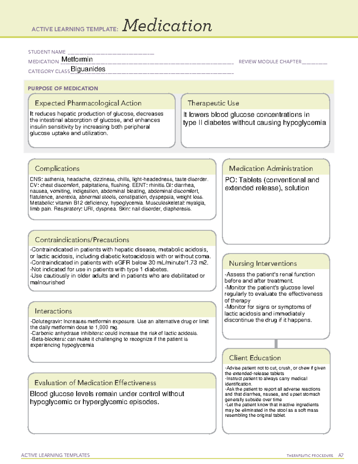 Metformin - medications - ACTIVE LEARNING TEMPLATES TherapeuTic ...