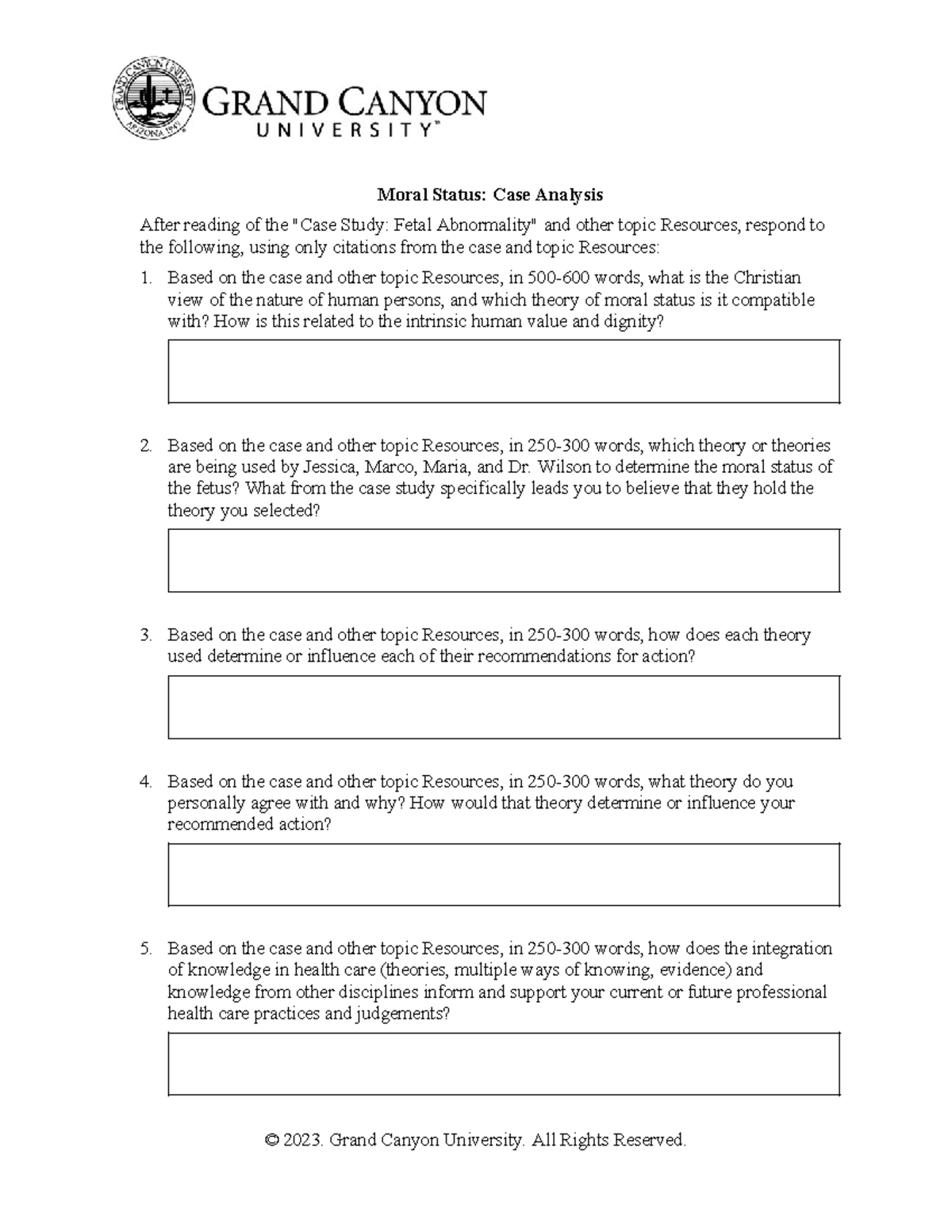 PHI 413V RS T2Moral Status Case Analysis - Moral Status: Case Analysis ...