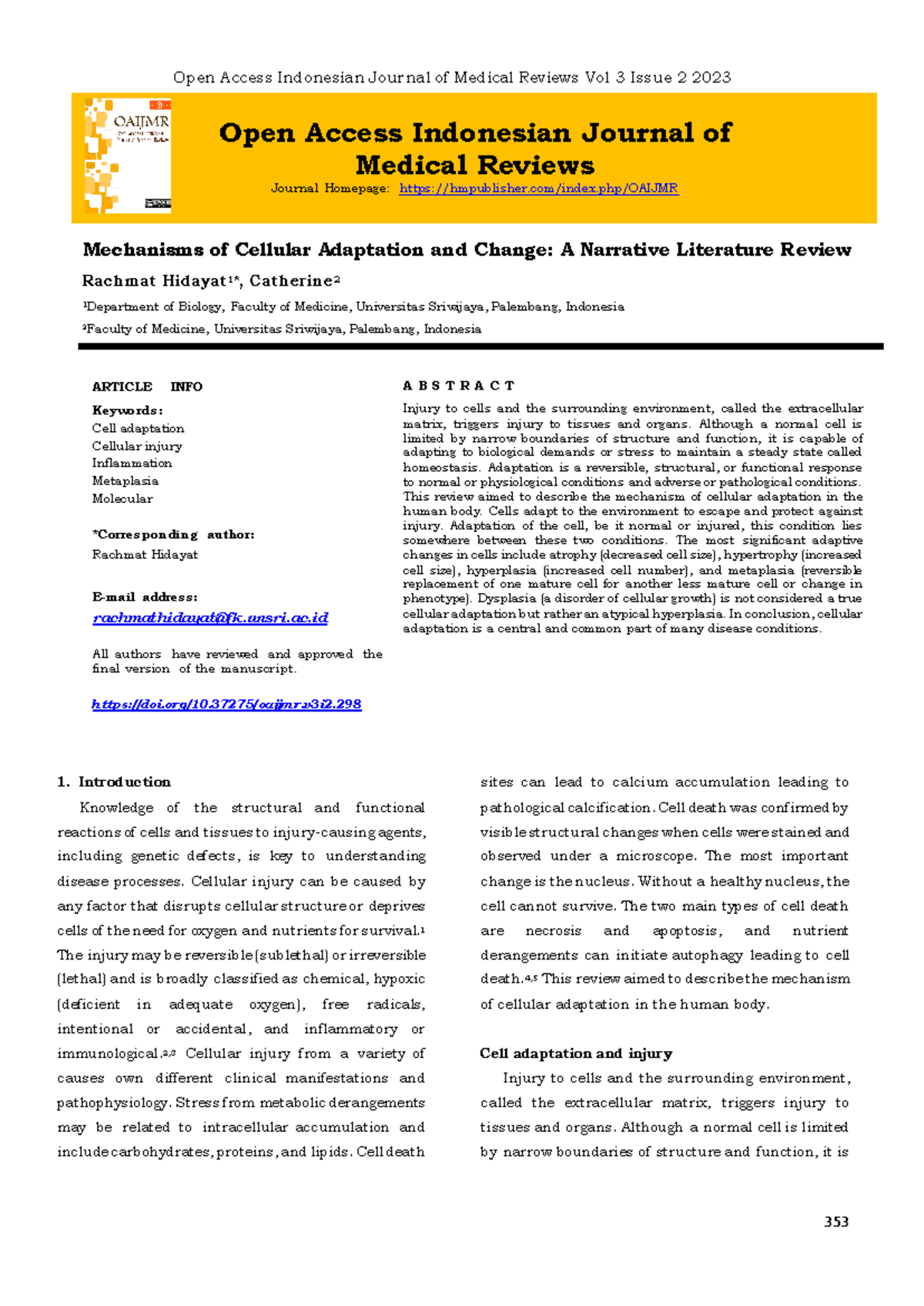 Hidayat, R., & Catherine. (2023) - Open Access Indonesian Journal of ...