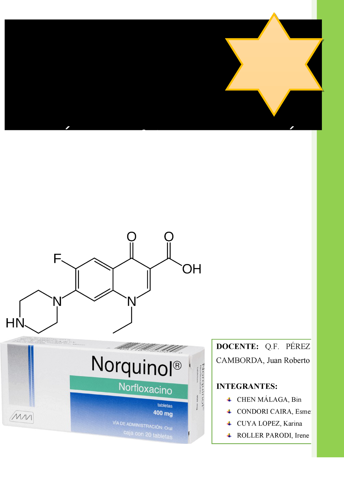 Informe N 6 Norfloxacino Studocu