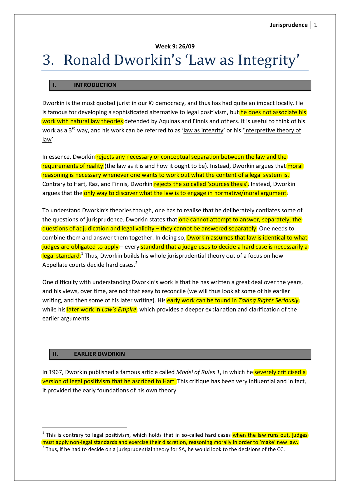 3. Dworkin's Law as Integrity - Week 9: 26/ 3. Ronald Dworkin’s ‘Law as ...